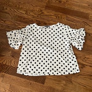 Black & cream polka dot top